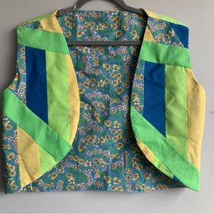 Vintage Floral Patchwork Vest ~ Reversible